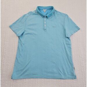 Calvin Klein Polo Golf Tennis Shirt Men's M Baby Blue Short Sleeve Slim EUC LN